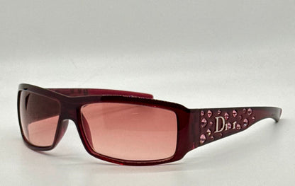 Dior Sparkling 1 Crystal Y2K Burgundy-Vintage Sunglasses-NOS/Unworn-Italy