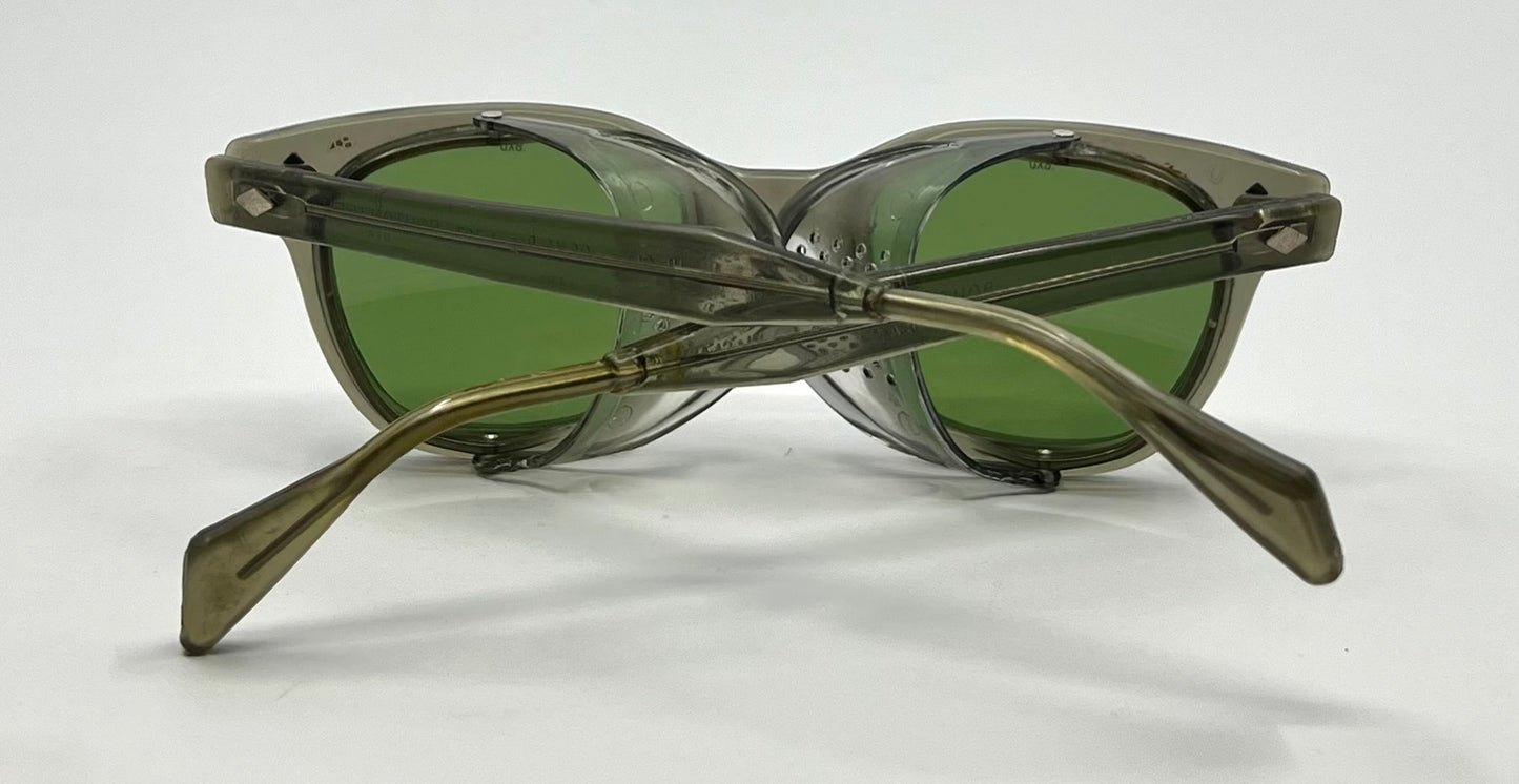Bouton U-Fit-6 Z87 Safety Glasses USA-Original Green Mineral Glass Lenses-Vintage 1950s