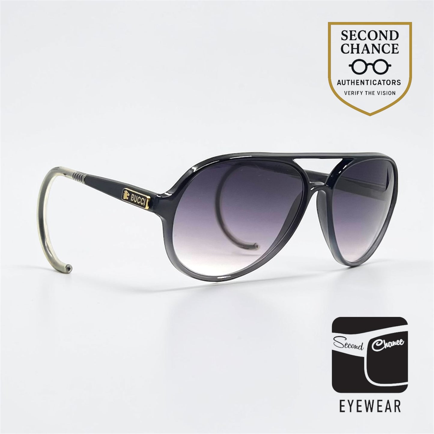 Bucci 1970s VINTAGE Aviator Sunglasses-Cable Temples-Unworn-France