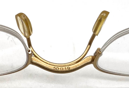 Chanel Gold Semi-Rimless Vintage-Eyeglasses 50-19 Unworn Italy