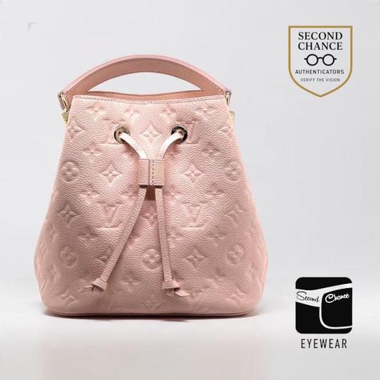 Louis Vuitton NéoNoé BB Opal Pink Empreinte Leather Bucket Bag COA Made in Italy
