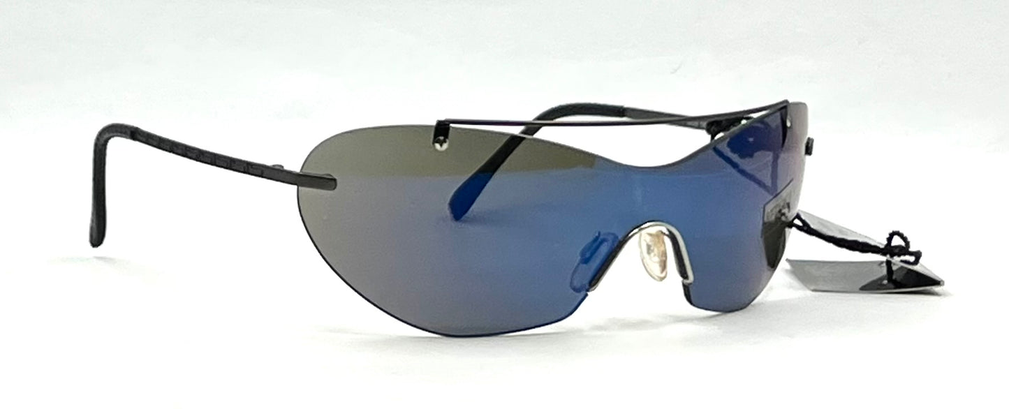 Versace S82/P 94M/189 Blue Mirror Shield Sunglasses-UNWORN VINTAGE-Italy