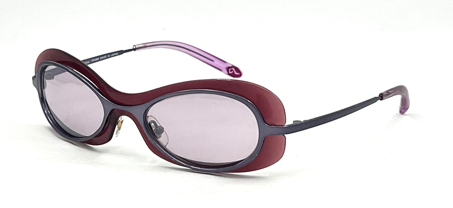 HIERO PV239 Y2K Titanium Japan Sculpted Oval Sunglasses Deadstock