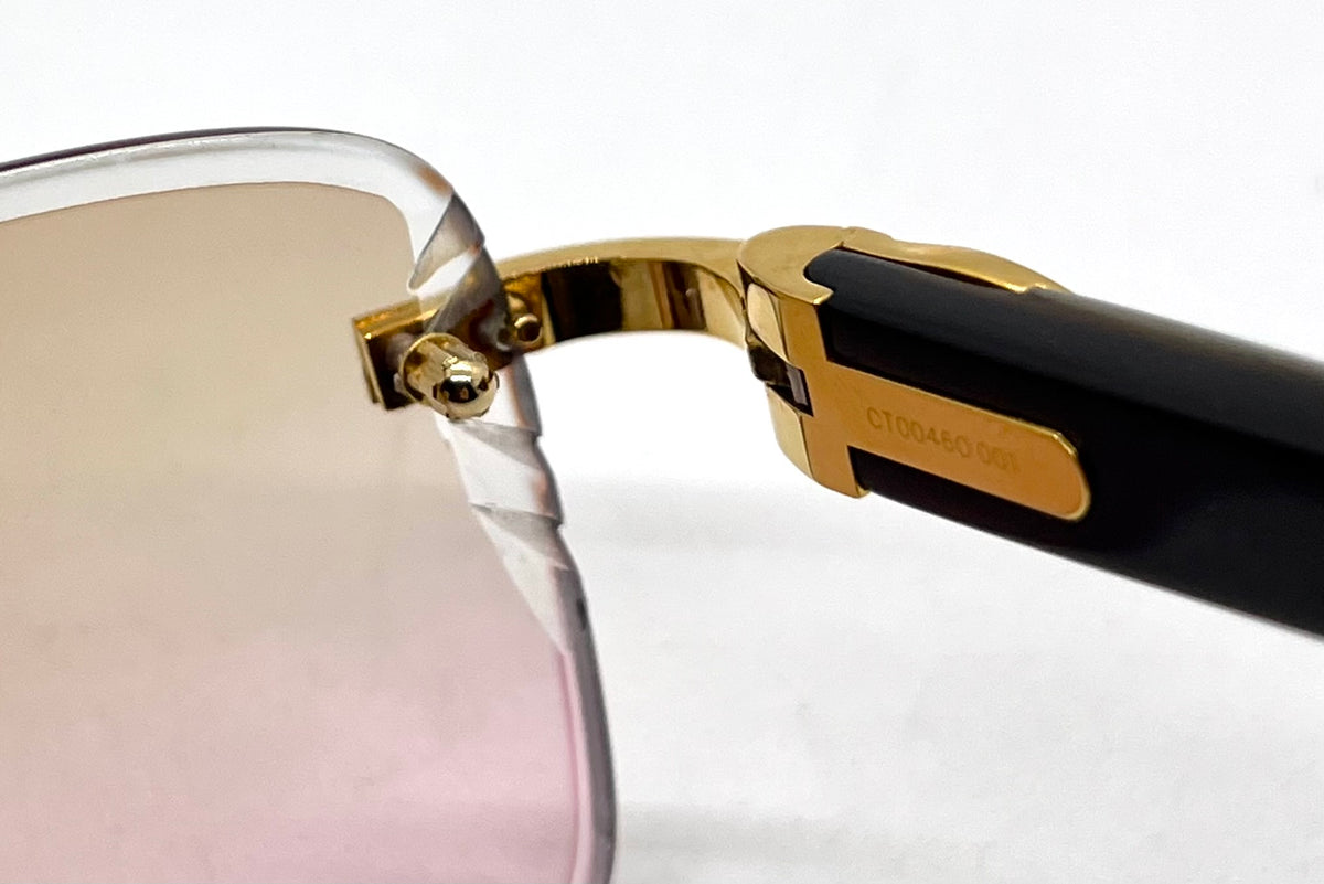 Cartier CT0046O Gold/White Horn Buffs-New Custom Transition Lenses-Full Kit