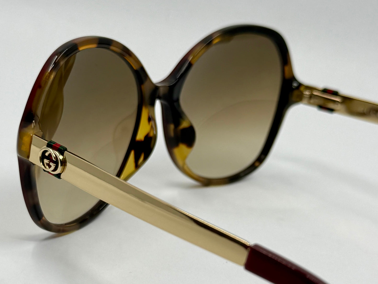 Gucci GG3796/F/S LV5CC Oversized Butterfly Sunglasses Gold Brown Authentic