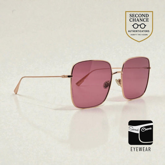 DIOR BY DIOR 3F Sunglasses Gold Frame w/Solid Rose Lenses-Y2K Vintage-Unworn-Italy

 