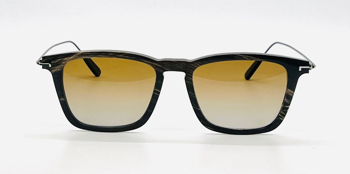 Tom Ford TF5851-P Black Horn New Zeiss Polarized Gradient Lenses Full Kit Italy