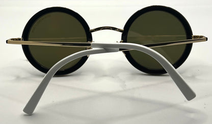 Cutler and Gross 1277 Round Sunglasses Gold/Black/White-New/Unworn-Full Kit-44mm