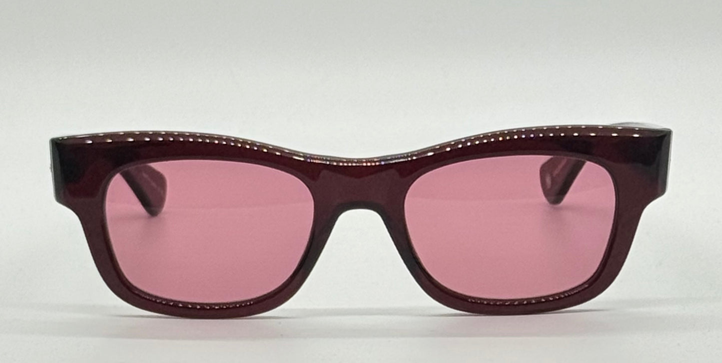 Garrett Leight WOZ MER 49[]21-Merlot Lilac Lens Sunglasses-New/Unworn-Full Kit
