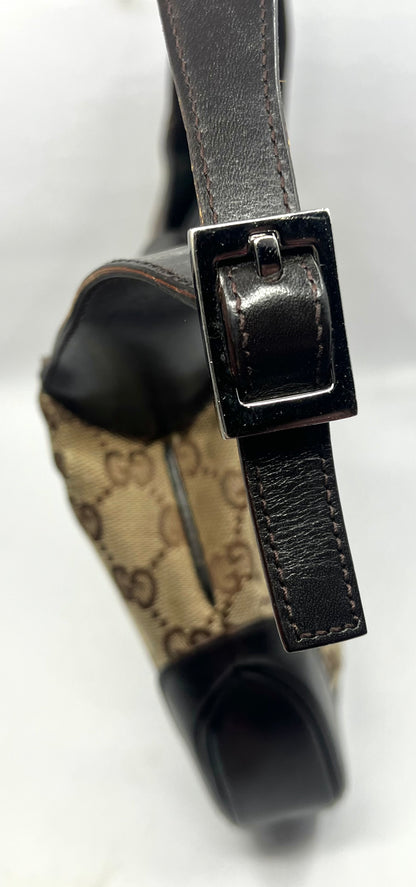 Gucci-Vintage Jackie GG Canvas Shoulder Bag-Green/Red Web-Italy