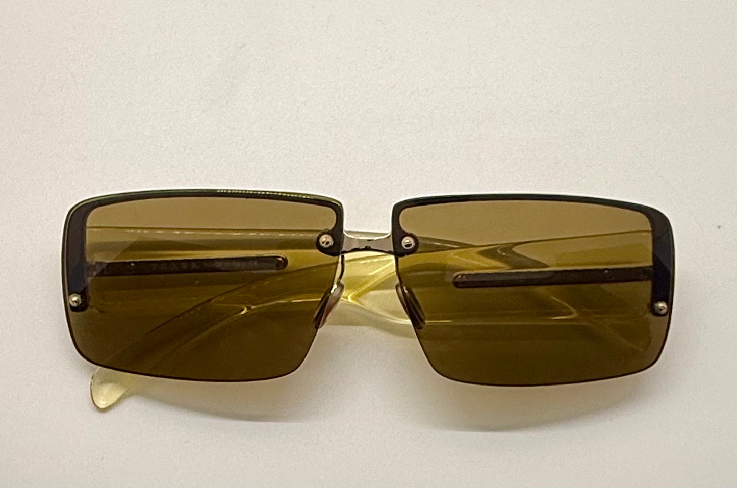 Prada SPR58B Rimless Vintage Shield Sunglasses Deadstock/Unworn-Italy