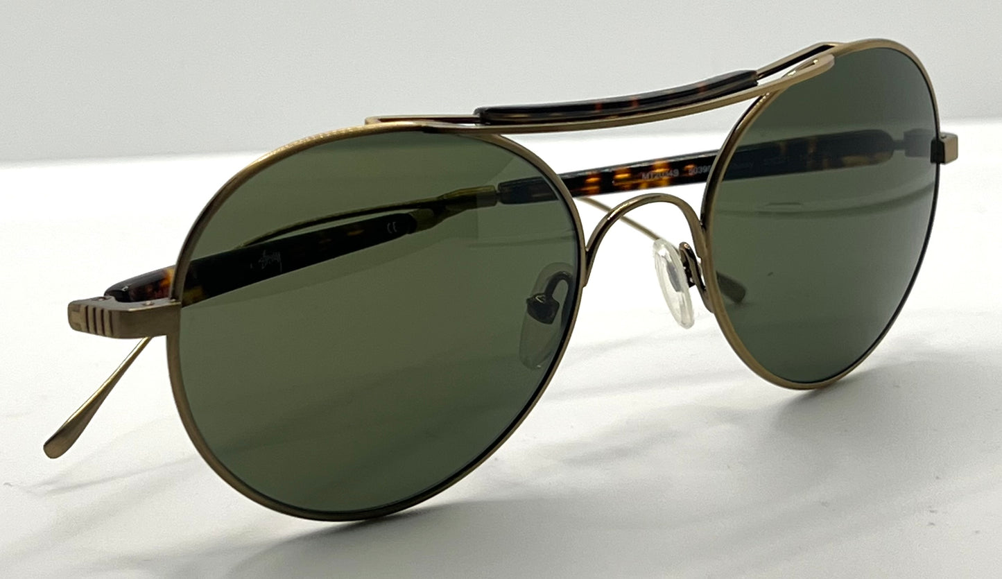 Mosley Tribes x Stüssy MT2034S 503952 Sunglasses-Gold Tortoise 53-21mm-Full Kit