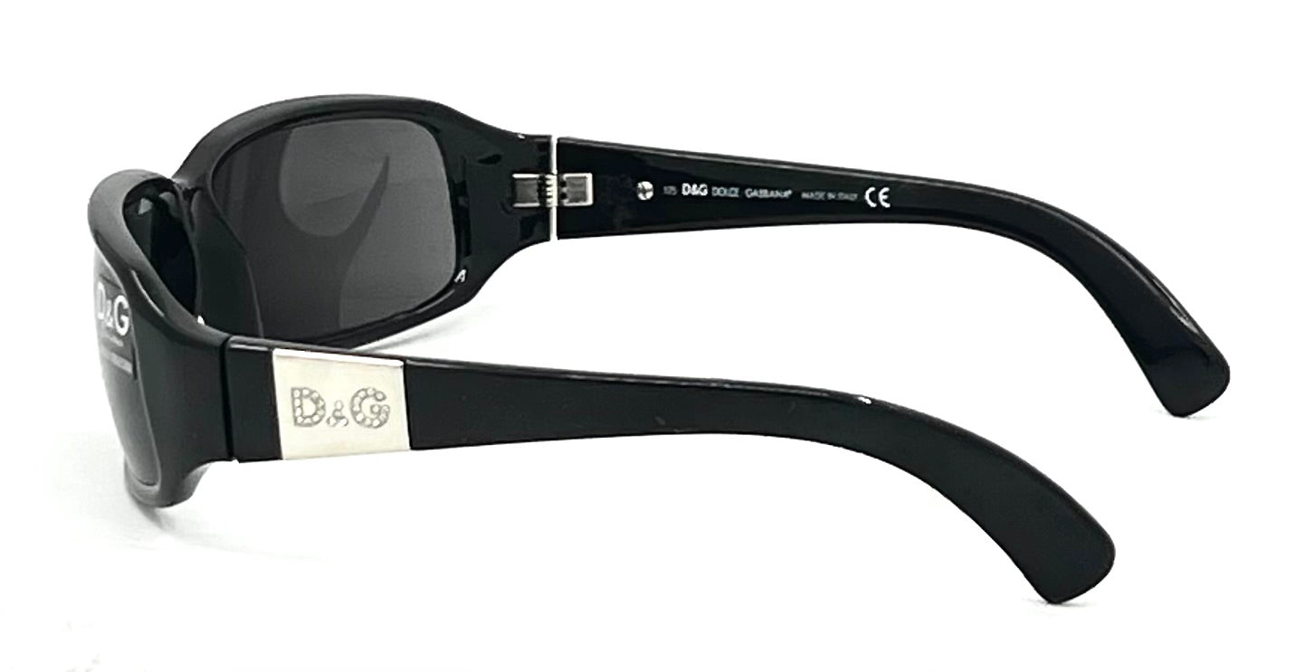 D&G 2165 VINTAGE Y2K Black Sunglasses 61-13 Unworn-Full Kit-Italy