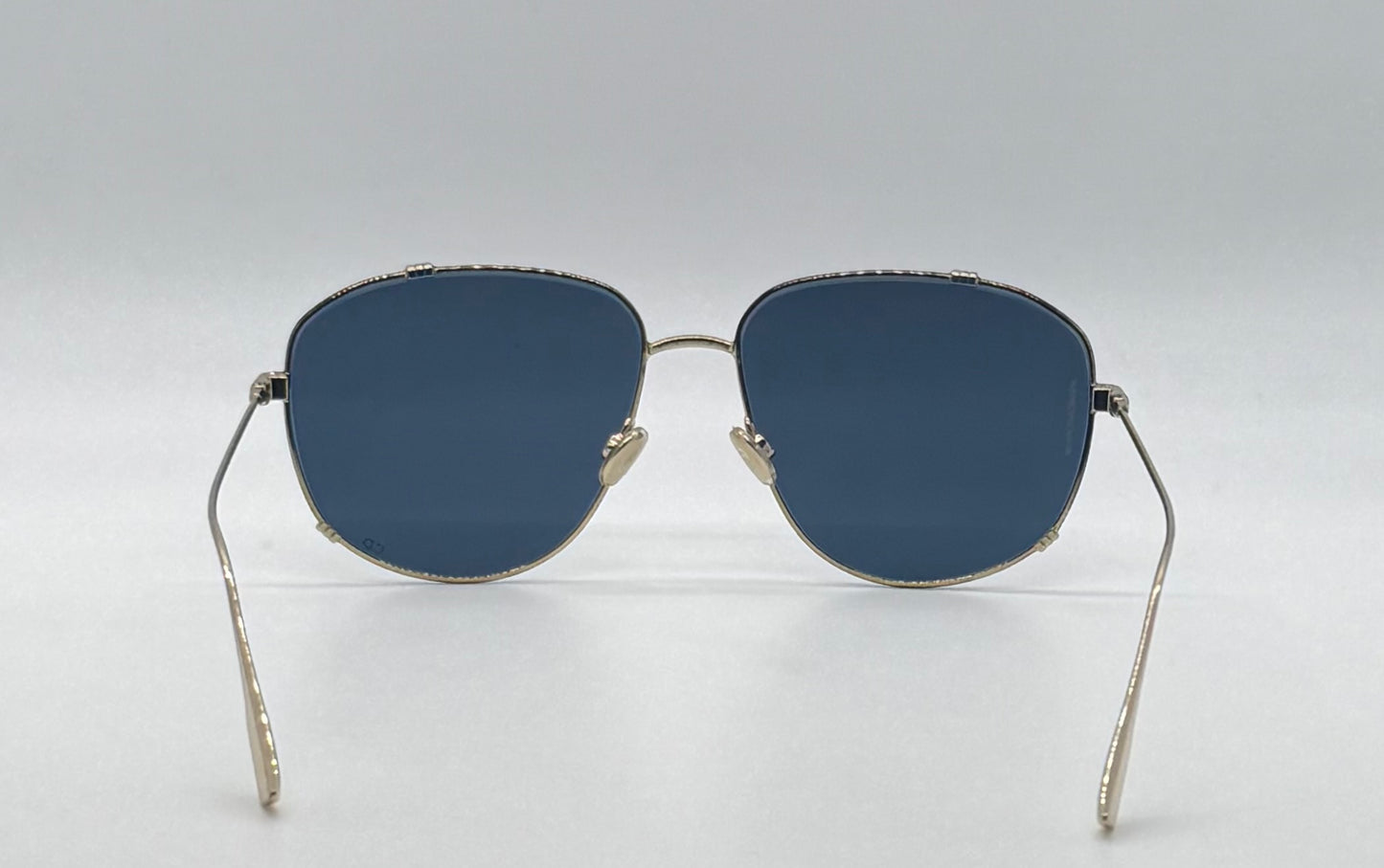 Dior 2VK49-VINTAGE Gold Metal Sunglasses-Blue Lenses 58-15-145 Unworn-Full Kit