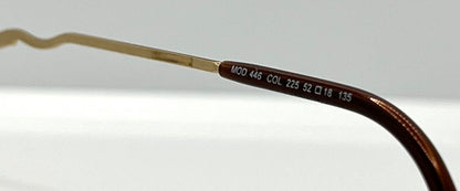 CAZAL 446 COL. 225 Vintage Eyeglass Frame-Made in Germany-Gold & Bronze Wire Semi-Rimless