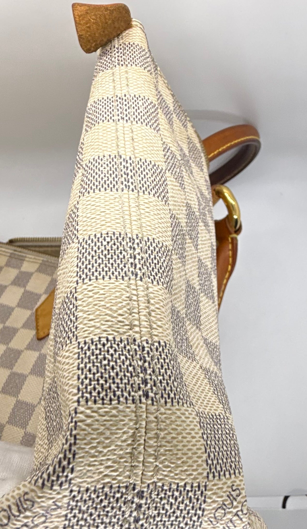 Louis Vuitton Saleya PM Damier Azur Tote Bag Gold Hardware
