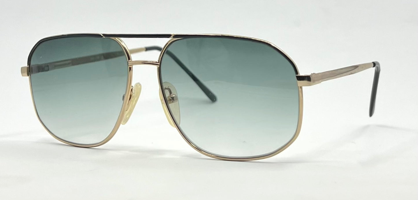 Georgio Felini 9788 Vintage Gold Aviator Sunglasses-New Gradient Tinted Custom Lenses