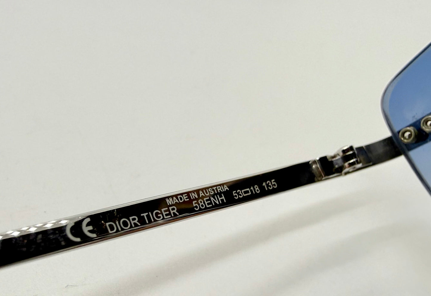 Christian Dior Tiger Rimless Vintage Sunglasses-New Gradient Custom Lenses-58mm-Unworn