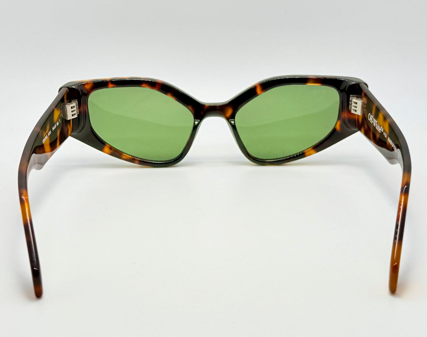 Brand New Off-White™ OERI063 6055 Sunglasses – Tortoise Frame with Green Lenses