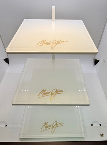 Pre-Owned Maui Jim 3-Tier Acrylic Retail Display with Gold Signage