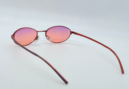 Christian Dior CD3605 32S Y2K Red Oval Sunglasses w/Custom Sunset Gradient Lenses