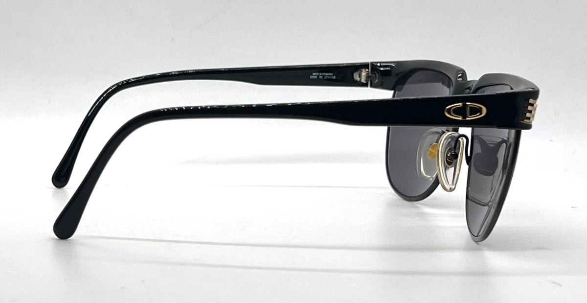 Christian Dior 2393-Vintage Black Gold Browline Sunglasses-Original/Full Kit-Germany