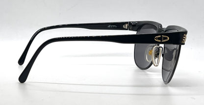 Christian Dior 2393-Vintage Black Gold Browline Sunglasses-Original/Full Kit-Germany