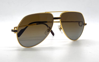 Cartier Vendome Laque Bordeaux 22K Gold-VINTAGE-New Custom Polarized Lenses