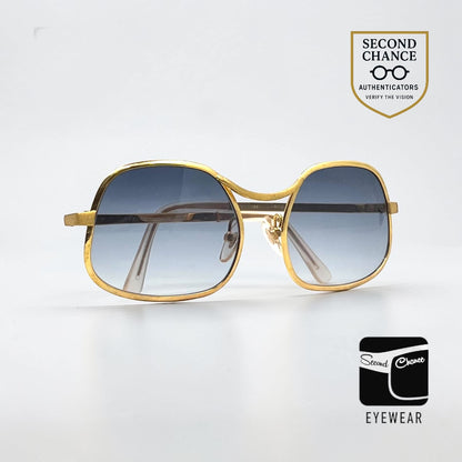 RPS Italy Gold Metal Vintage Sunglasses-New Blue Gradient Custom Tinted Lesnes