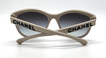CHANEL 5458-A Beige Cat Eye Sunglasses Original Gradient Lenses Italy