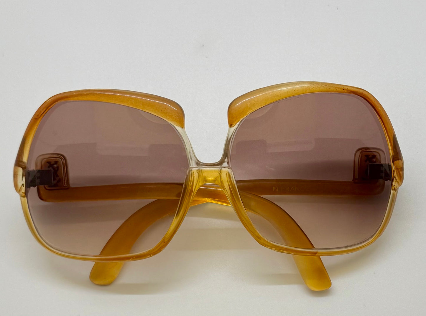 Rare Vintage Yves Saint Laurent 7777 Oversized Amber Gradient Sunglasses, Made in France