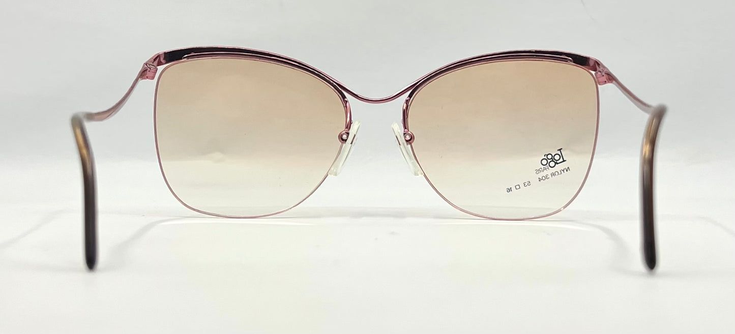 Logo Paris Nylon 304 Vintage Sunglasses Pink Gradient Unworn Deadstock 53