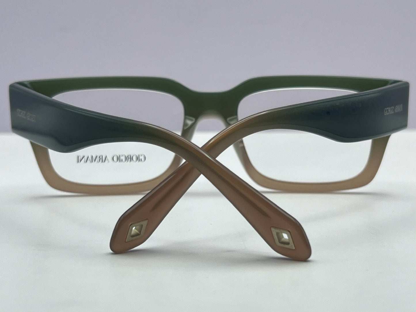 Brand New-Y2K Giorgio Armani Mens Thick Acetate Eyeglass Frames-Green/Brown Gradient