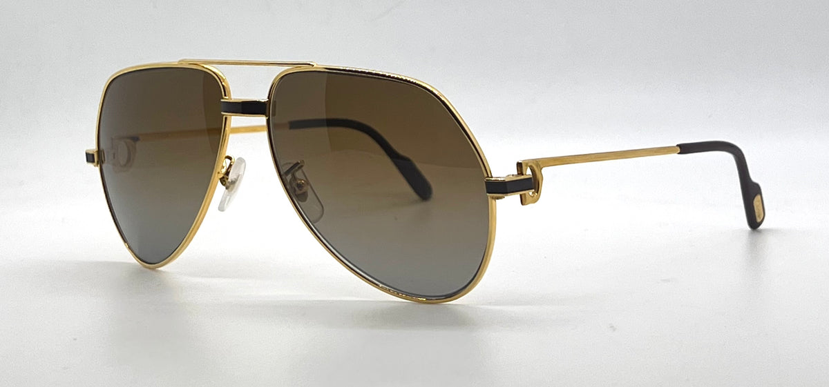 Cartier Vendome Laque Bordeaux 22K Gold-VINTAGE-New Custom Polarized Lenses