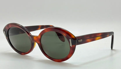 Vintage SRO U.S.A. 5 3/4 - Tortoise Panto Sunglasses with Brand New, Custom Berko's Designs Evergreen Lenses