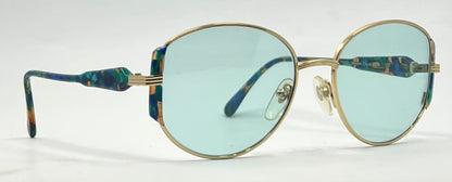 Maurice St Michel Vintage Italian Sunglasses-New Solid  Aqua Custom Tinted Lenses