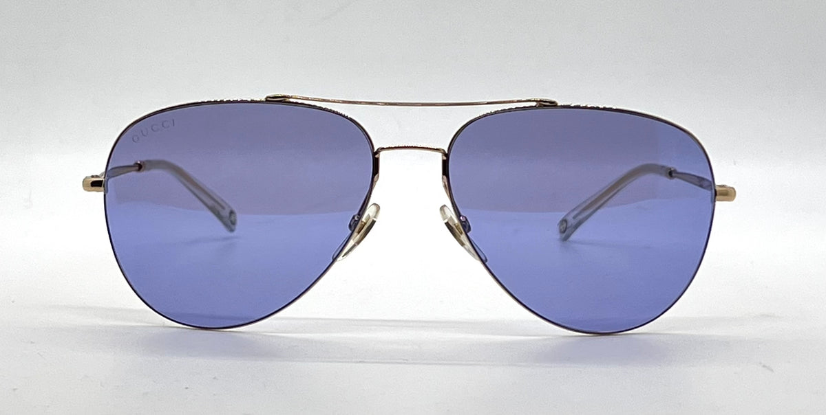 Gucci GG 2245/S DDB35 Gold Lilac Mirror Aviator Sunglasses-Unworn-Full Kit-Italy