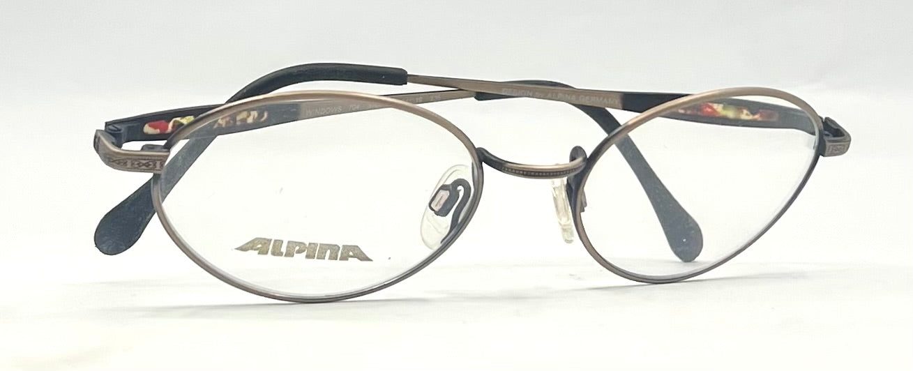 Vintage Alpina Windows 704 Round Metal Optical Frame 51-19 Deadstock