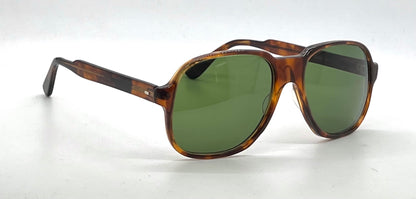 Tart Optical ACE HIGH-Vintage Amber Aviator Sunglasses-New Custom Green Lenses USA