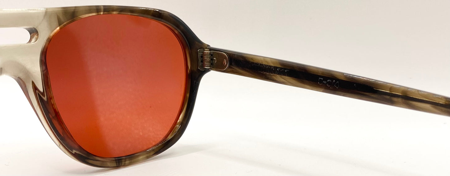 Vintage Titmus Z87 Aviator Safety Glasses w/New Custom Solid Fiery Red Berko’s Designs Lenses