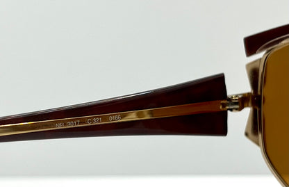 NINA RICCI NR3017 C.321 0166 Vintage Shield Sunglasses-Gold/Brown-Deadstock