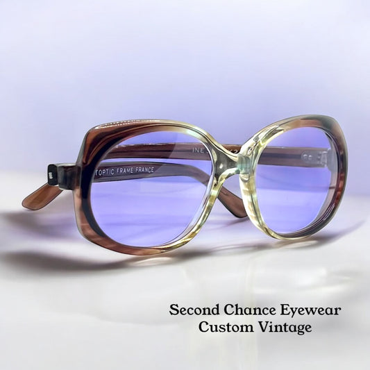 ARTOPTIC INES 52-20 – Vintage French Butterfly Sunglasses w/New, Custom Violet Lenses-Deadstock