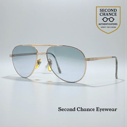 Wilshire Designs MOD-1202G Vintage Aviators w/New Steel Blue Custom Lenses