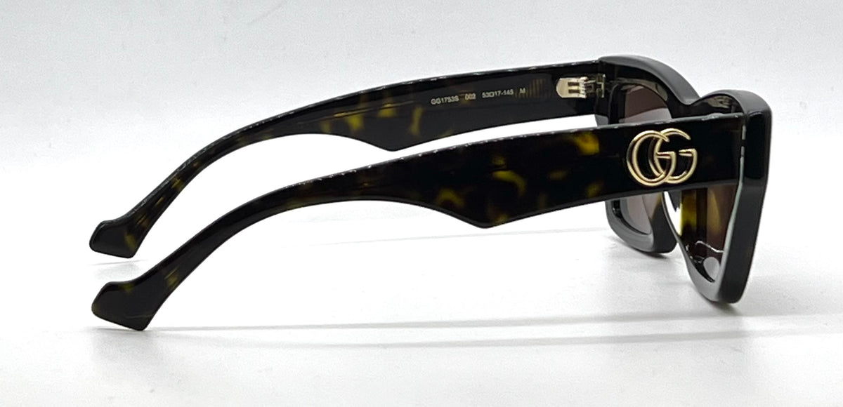 Gucci GG1753S 002 Tortoiseshell Brown Sunglasses-Unworn/Full Kit Made in Italy
