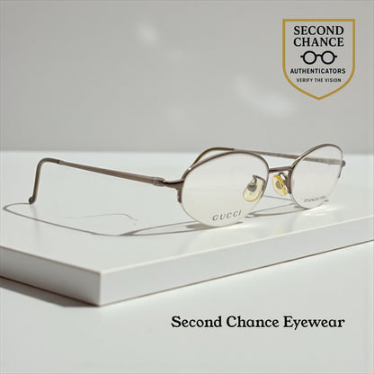 Gucci GG 2663 Half-Rim Stainless Steel Frames-Y2K Vintage-47mm-Italy