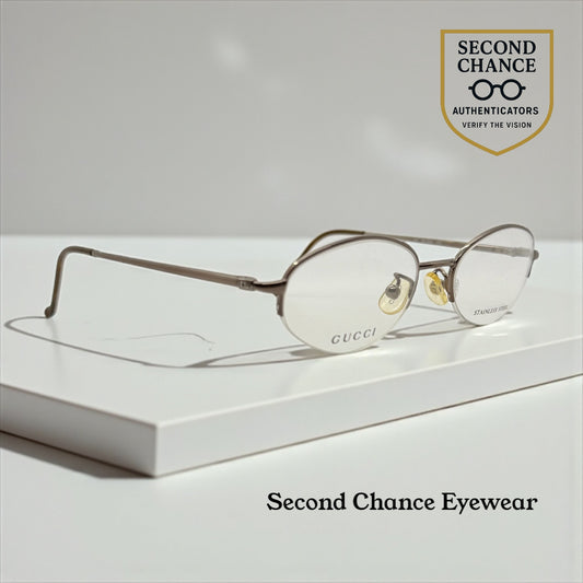 Gucci GG 2663 Half-Rim Stainless Steel Frames-Y2K Vintage-47mm-Italy