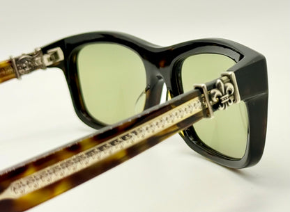 Brand New Chrome Hearts “MYDIXADRYLL” Sunglasses Tortoise Frame w/.925 Sterling Silver-Made in Japan