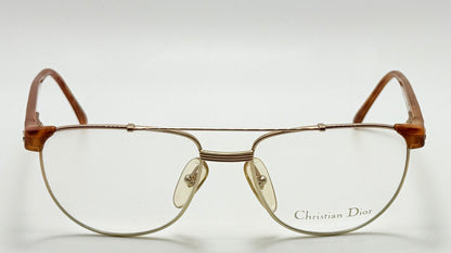 Vintage New/Deadstock Christian Dior 2722 10 Gold & Chestnut Frames – 54mm