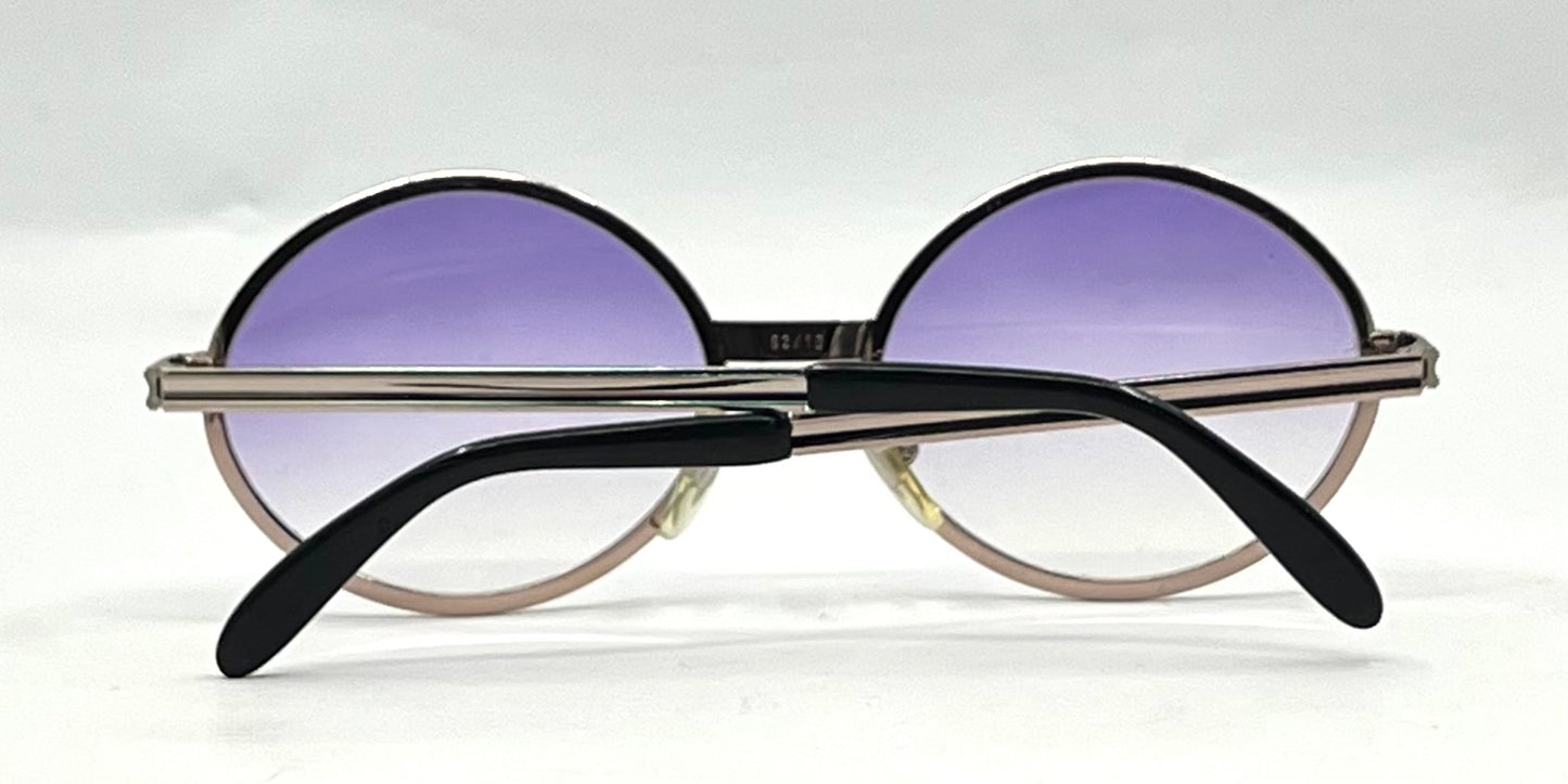 Celes-VINTAGE Italian Round Sunglasses-New Violet Gradient Custom Lenses-58mm
