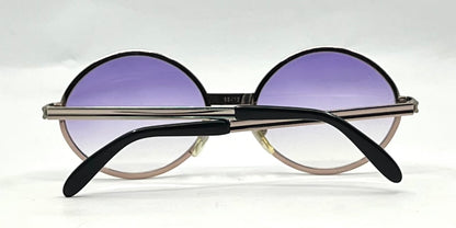 Celes-VINTAGE Italian Round Sunglasses-New Violet Gradient Custom Lenses-58mm